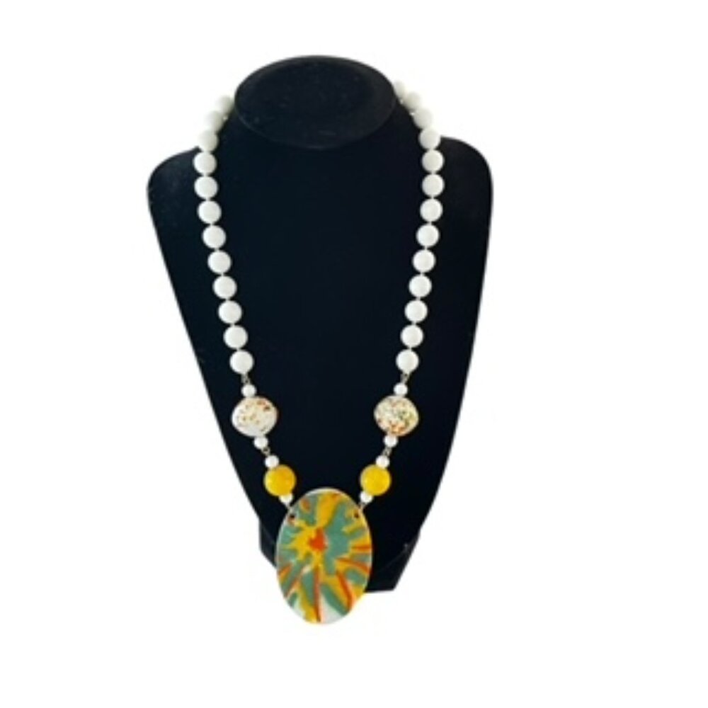 NWT Fired Glass Enamel Necklace